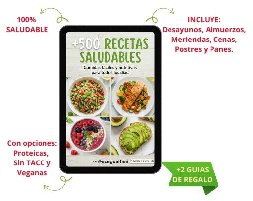 +500 Recetas Saludables + 2 Bonos de Regalo